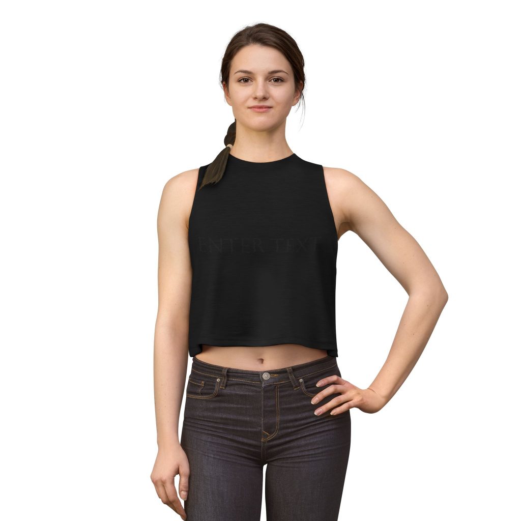 Women's Crop Top — Minimal Black Muscle Tank Crop Top